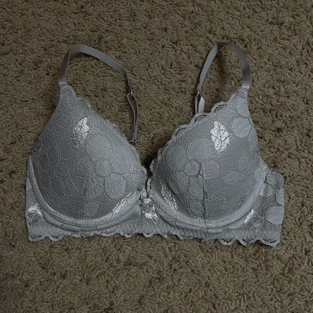 Aerie Light Blue Floral Push-Up Bra